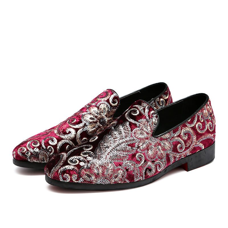 Vintage Embroidered Slip-On Shoes